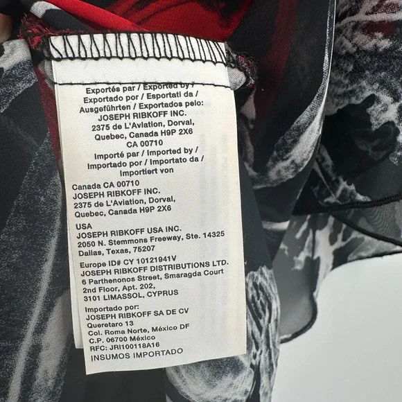 Joseph Ribkoff Top Shirt Size 10 Chiffon Overlay 3/4 Kimono Sleeve Romantic Boho - Picture 10 of 12